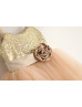 Gold Sequin Champagne Tulle Tutu Flower Girl Dress